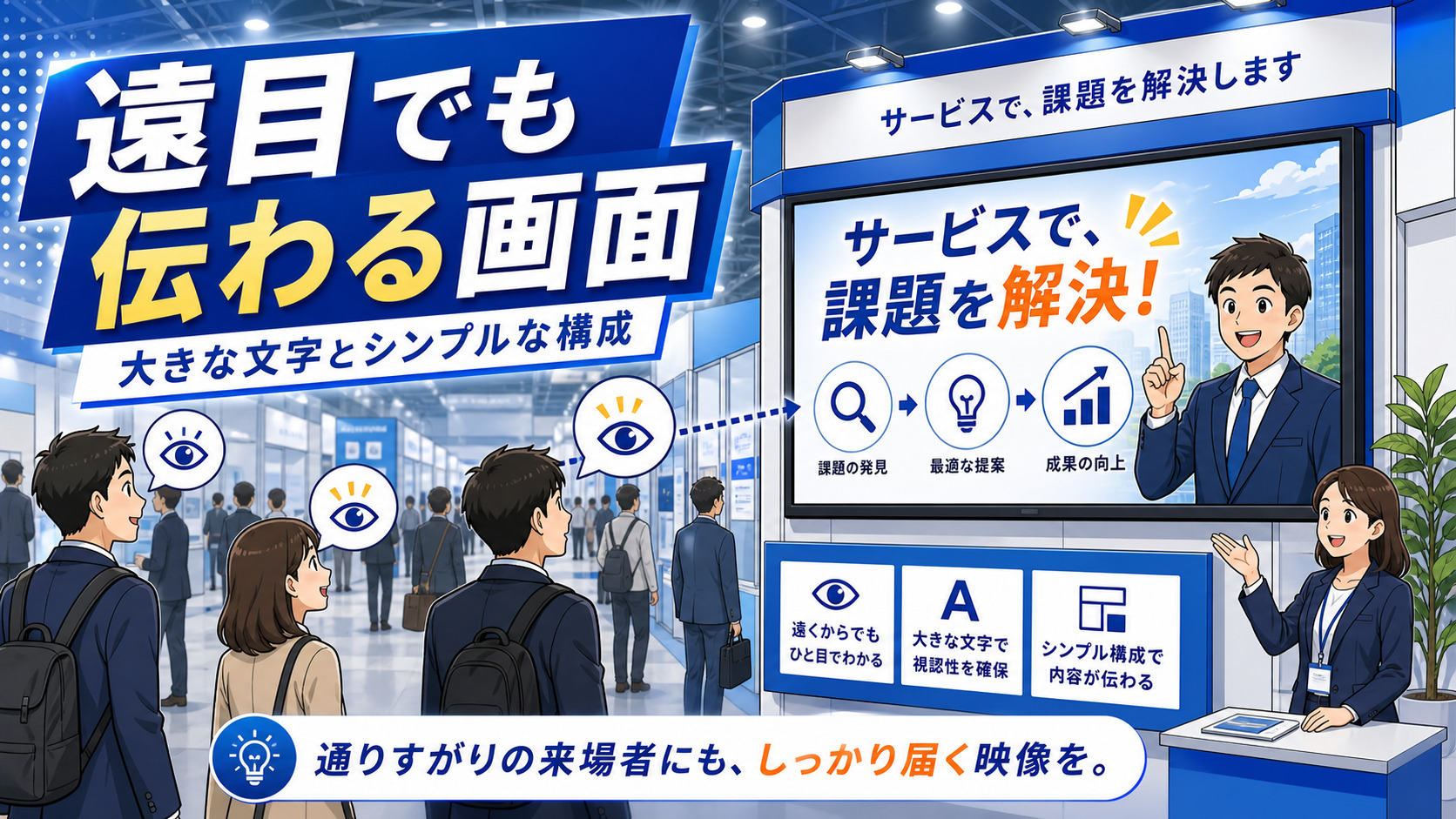 遠目でも伝わる画面のイメージ