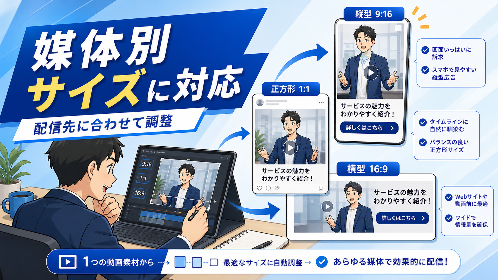 媒体別サイズに対応のイメージ